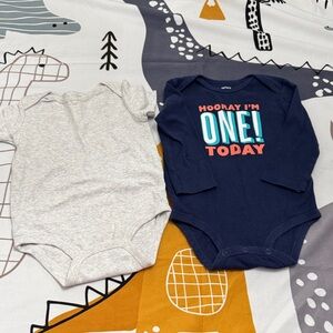 Carter's Blue and Gray Bodysuit Set